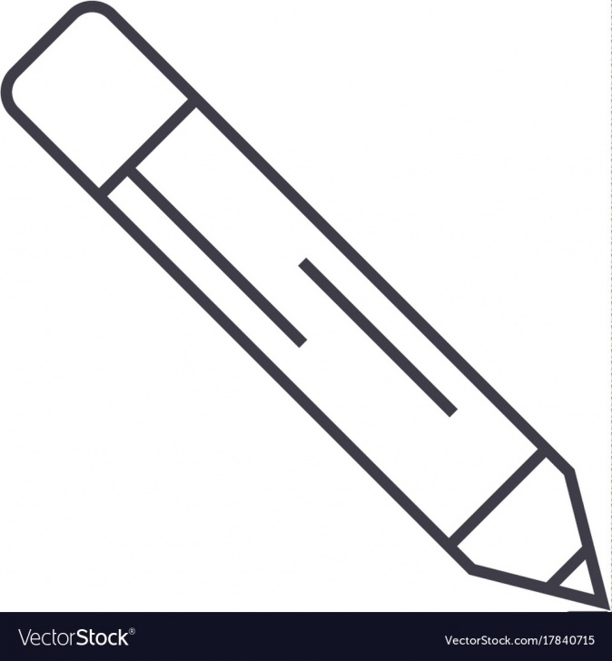 Fine Pencil Line Art Easy Pencil Line Icon Sign On Photo