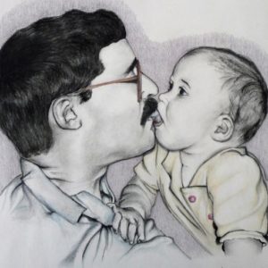Pencil Sketches Of Father And Daughter