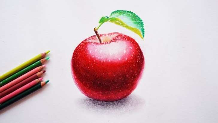 Good Easy Prismacolor Drawings Ideas How To Draw An Apple - Step By Step Tutorial - Prismacolor Pencils. Images