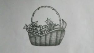 Good Fruit Basket Pencil Drawing Free How To Draw A Fruit Basket || Step By Step With Pencil Image
