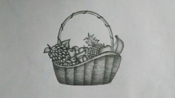 Good Fruit Basket Pencil Drawing Free How To Draw A Fruit Basket || Step By Step With Pencil Image