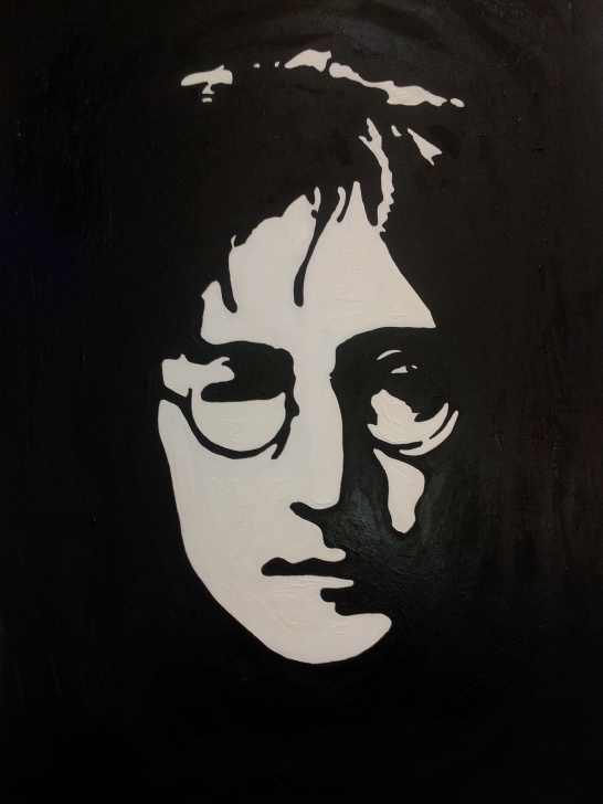 Good John Lennon Stencil Art Tutorial John Lennon. Acrylic And Enamel. Black And White. 30 X 40. | Pop Art Photos