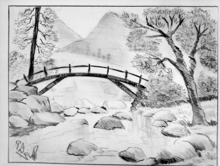 Good Landscape Drawing Pencil Shading Easy Shading Landscape Drawing At Paintingvalley | Explore Collection Pictures