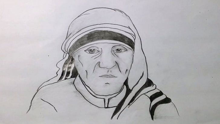 Good Mother Teresa Pencil Sketch for Beginners How To Draw Mother Teresa Picture With Pencil Sketch Techniques Step By Step Images