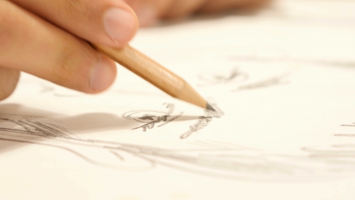 Good Paper And Pencil Drawing Simple Close Up Of Hand With Pencil Drawing Sketch On Paper Stock Video Footage - Storyblocks Video Image