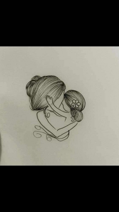 Good Pencil Sketches Of Mother And Daughter for Beginners Mom N Daughter | Art In 2019 | Mom Drawing, Drawings, Drawing For Kids Pictures