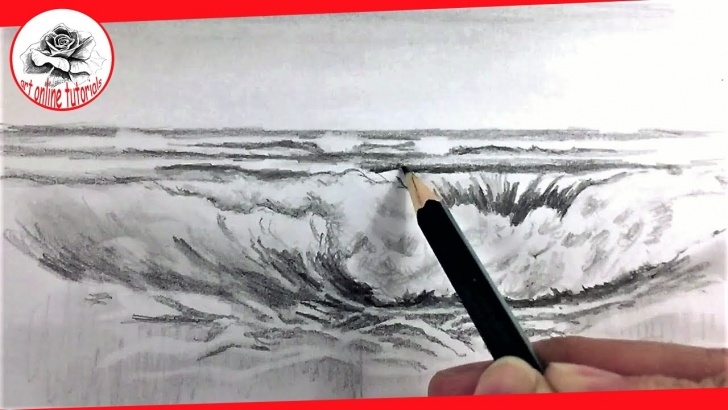 Good Sea Pencil Drawing Lessons How To Draw Sea Waves With Pencil Drawing Techniques Image