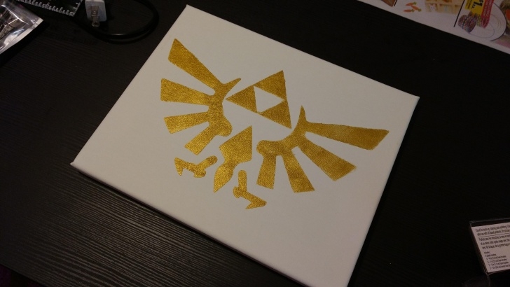 Good Zelda Stencil Art Ideas Oc] I Made A Triforce Stencil And My Boyfriend Put It On A Canvas Images