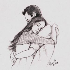 Hug Pencil Sketch