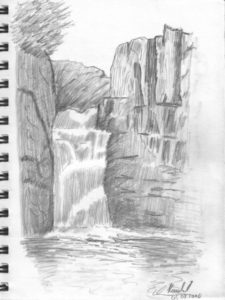 Gorgeous Waterfall Pencil Drawing Simple Drawing Lesson: Waterfall 001 By Haraldelsen | Drawing Tutorials Images