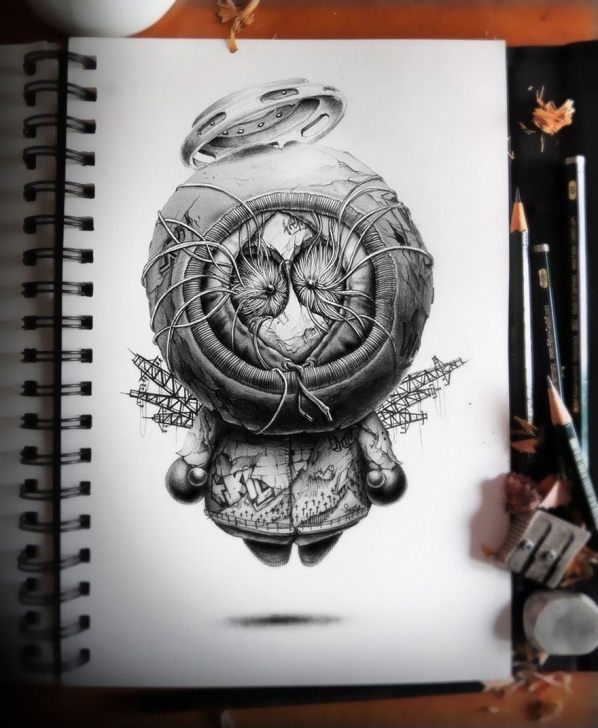 Incredible Creepy Pencil Drawings Courses Distroy: Creepy Pencil Drawings Of Famous Cartoon Characters | Art Pic