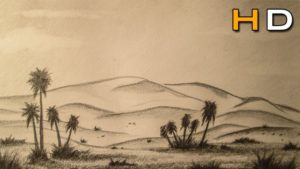 Incredible Desert Pencil Drawing Courses How To Draw A Desert Landscape With Pencil Step By Step - Timelapse Pictures