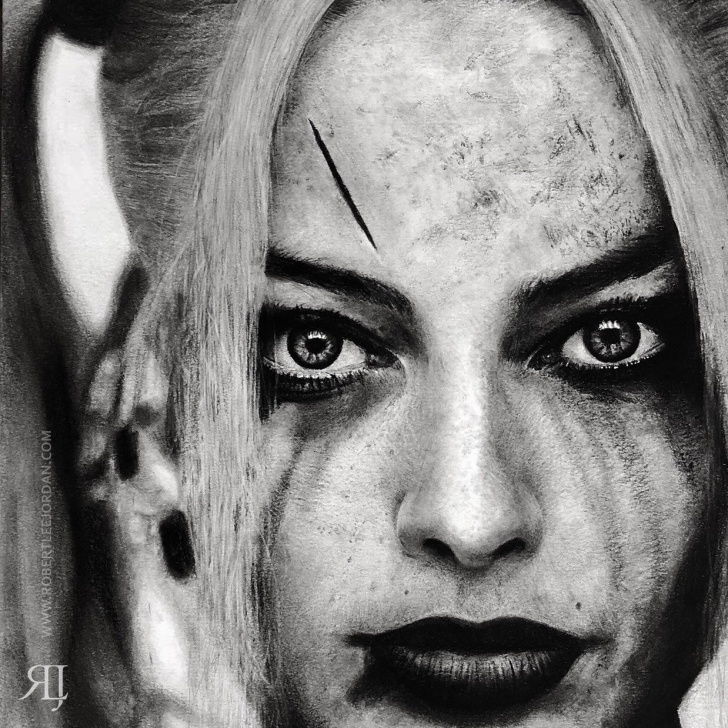Incredible Harley Quinn Pencil Drawing Lessons Harley Quinn Original Pencil Drawing - Margot Robbie - Original Photos