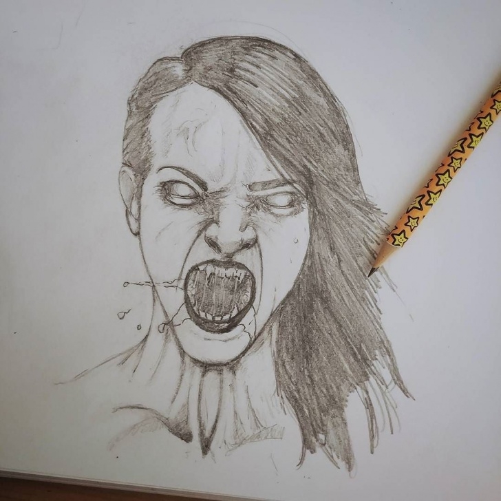 Incredible Horror Pencil Sketches Tutorials She Just Wants To Nibble Your Neck A Bit #art #horror #face Photos