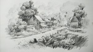 Incredible Landscape Pencil Art Free How To Draw A Landscape With Pencil Art Photo