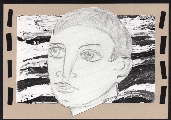 Incredible Pencil Cutting Art Lessons Head - Photocopied Acrylic Painting, Pencil, And Cut Paper: Head Image