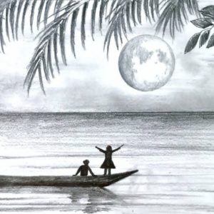 Pencil Drawing Of Night Scene
