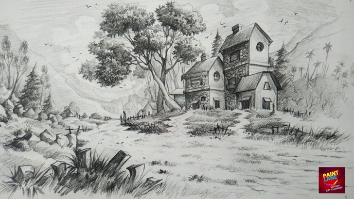 Incredible Pencil Shading Landscapes For Beginners for Beginners How To Draw And Shade A Simple Landscape For Beginners With Pencil Picture