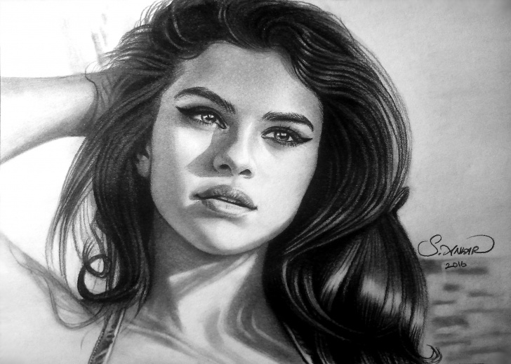 Incredible Selena Gomez Pencil Sketch Tutorials Selena Gomez Sketch At Paintingvalley | Explore Collection Of Pics