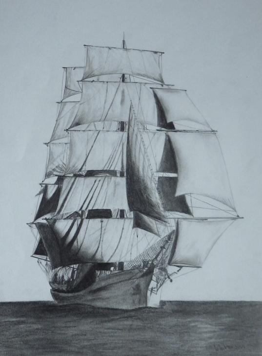 Incredible Ship Pencil Sketch Tutorial $150 Picton Castle Sail Ship. Pencil Drawing By Elena Whitman. Was Pic