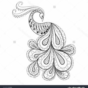 Simple Pencil Sketch Of Peacock