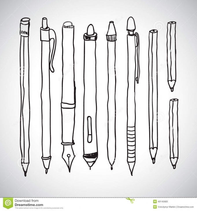 Incredible Sketch Of Pencil Tutorials Vector Sketch Of Pencils And Pens Stock Illustration - Illustration Pics