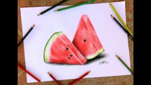 Incredible Watermelon Pencil Drawing Simple Speed Drawing: Realistic Watermelon Pics