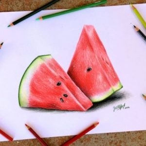 Watermelon Pencil Drawing