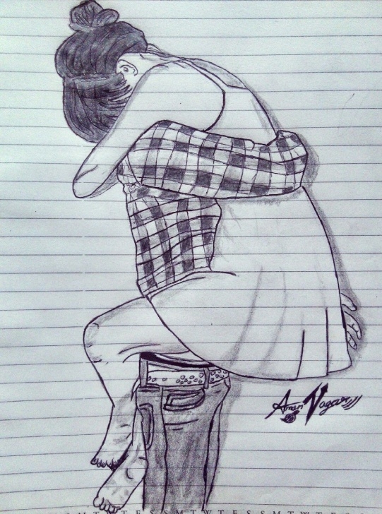 Inspiration Cute Love Sketches Free Insta- @amannagar_Artist Couples Goal Sketch Couple Time Love_Sketch Photos