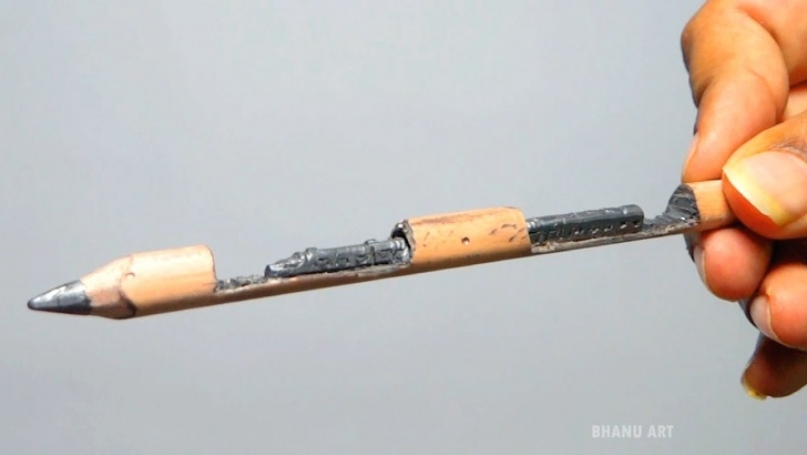 Inspiration Pencil Cutting Art for Beginners Pencil Carving - Train Carving On Pencil Lead Image