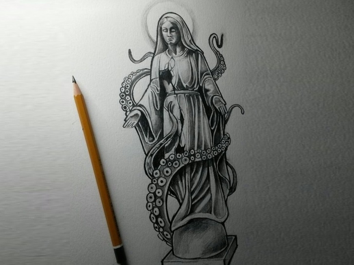 Inspiration Pencil Sketch Design Techniques Tentacles • Pencil Sketch By Anne Leah V. On Dribbble Picture