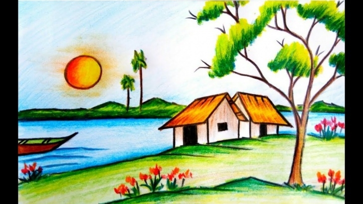 Inspiration Scenery Drawing With Pencil Colour Tutorial Colored Pencil Drawings Scenery Colour Pencil Drawing Of Scenery Pictures