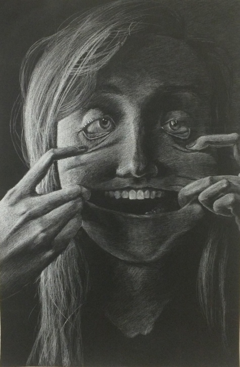 Inspiring Black And White Charcoal Drawings Step by Step White Charcoal On Black Paper : Drawing Pics