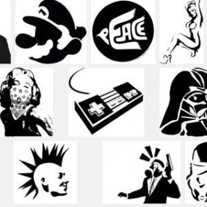 Black Stencil Art