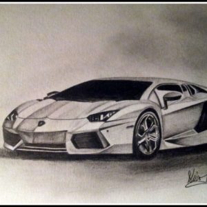 Lamborghini Pencil Drawing