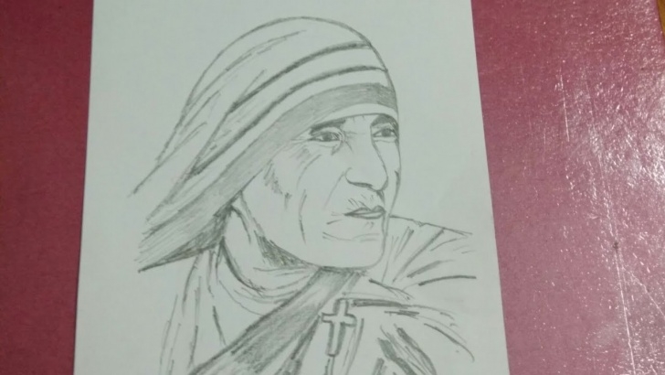 Inspiring Mother Teresa Pencil Sketch Tutorial Drawing Mother Teresa | View In Full Screen For Better Result. Pics