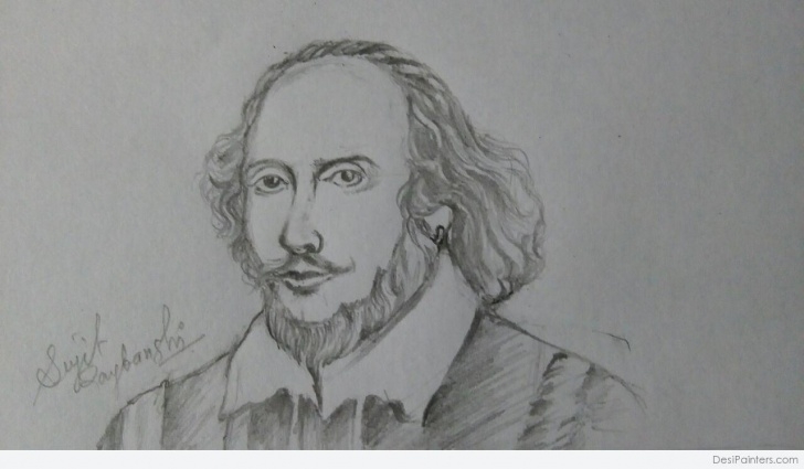 Inspiring Pencil Sketch Of William Shakespeare Courses Classic Pencil Sketch Of William Shakespeare | Desipainters Pics
