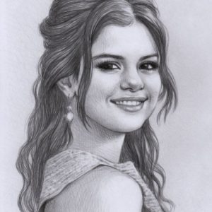 Selena Gomez Pencil Sketch