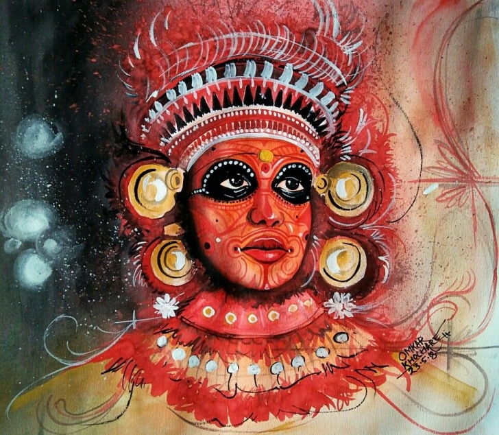 Inspiring Theyyam Pencil Drawing Tutorials Theyyam #theyyam #watercolor #southindia #kerala #classical Pic