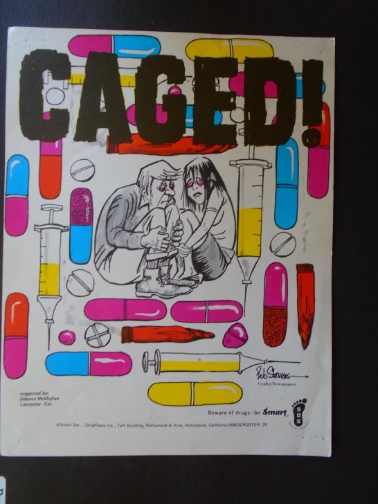 Interesting Anti Drug Drawing Easy Caged!" - American Anti-Drug School Poster, - Bob Stevens, United Photos