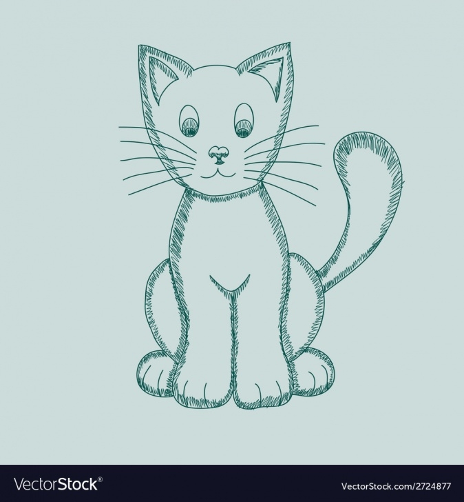 Interesting Cat Pencil Art Free Cute Pseudo-Pencil Drawing Cat Photo