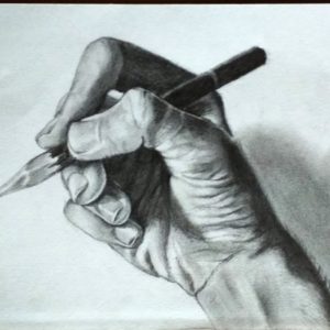 Hand Holding Pencil Drawing