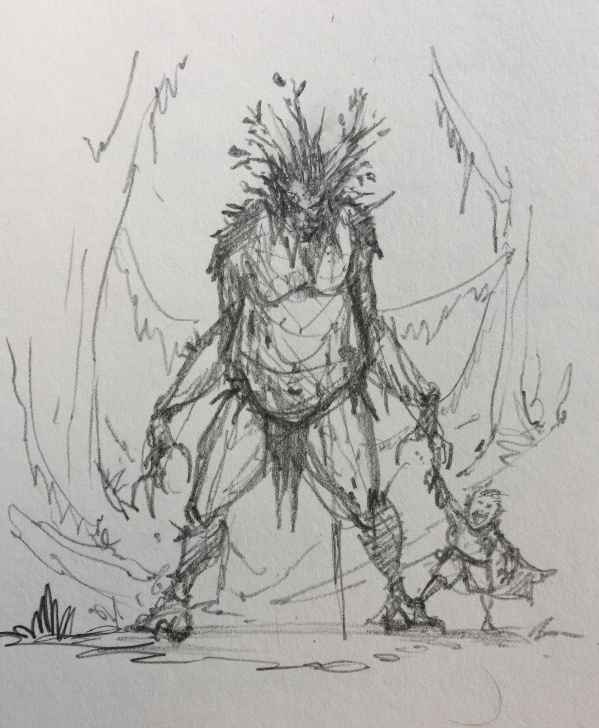 Interesting Monster Pencil Drawing Techniques Fantasy Rough Pencil Sketch And / #giant #monster #pet #kid #fantasy Pic