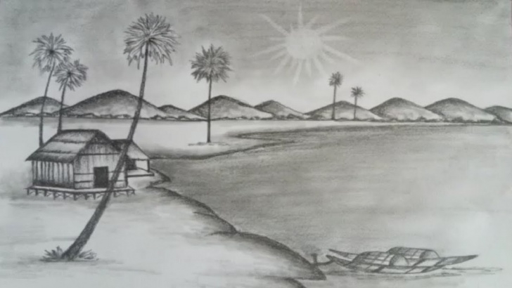 Interesting Pencil Painting Of Nature Free How To Draw Nature Scenery With Pencil Step By Step Images