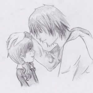 Pencil Sketch Of Brother And Sister