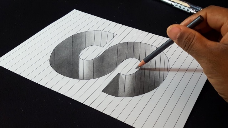 Interesting Simple 3D Drawings On Paper With Pencil Techniques for Beginners How To Draw 3D Letter S Hole Shape - Easy 3D Drawings Picture