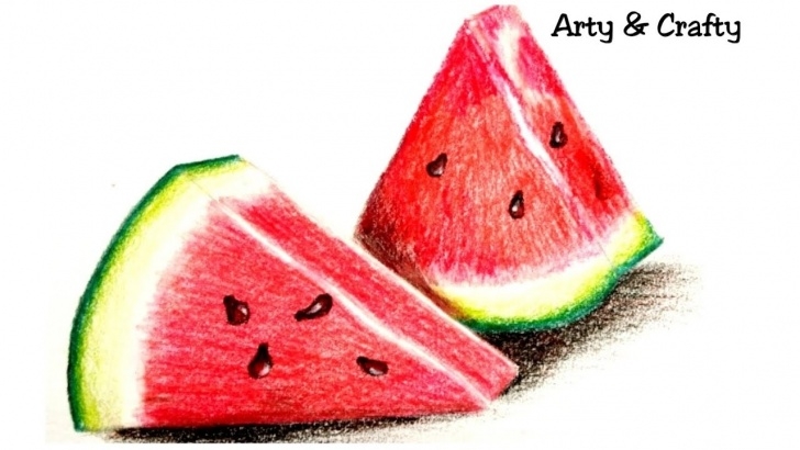 Interesting Watermelon Pencil Drawing Free Realistic Watermelon #how To Draw Watermelon #drawing Water Melon With Coloured Pencil#fruit Drawing Pictures
