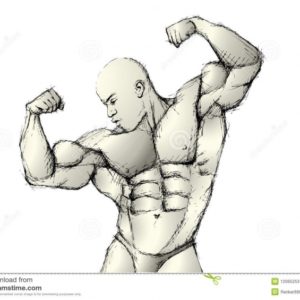 Bodybuilder Pencil Sketch