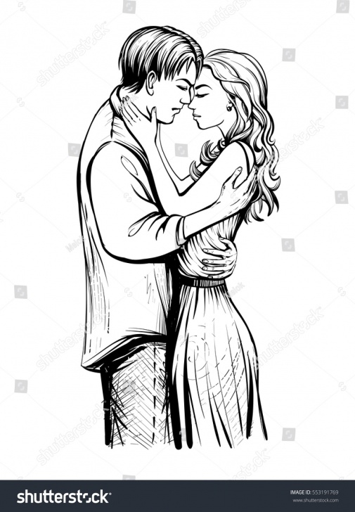 Learn Love Couple Sketch Drawing Ideas Couple Love Black White Hand Drawn Stock Vector (Royalty Free) 553191769 Photos