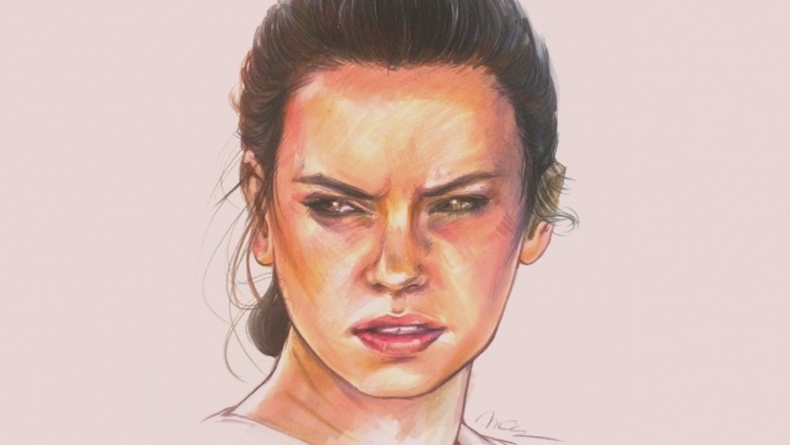 Learn Marker And Colored Pencil Drawing Techniques for Beginners Star Wars - Rey | Marker + Colored Pencil Drawing Images